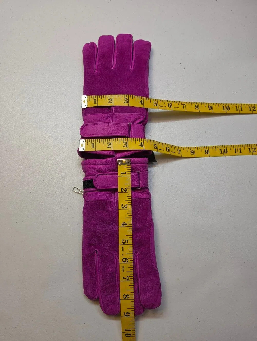 Wilsons Leather Fuchsia Pink Suede Winter Gloves Faux Sherpa Lining